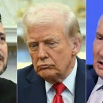 Ukrainian President Volodymyr Zelensky, U.S. President Donald Trump, and Russian President Vladimir Putin