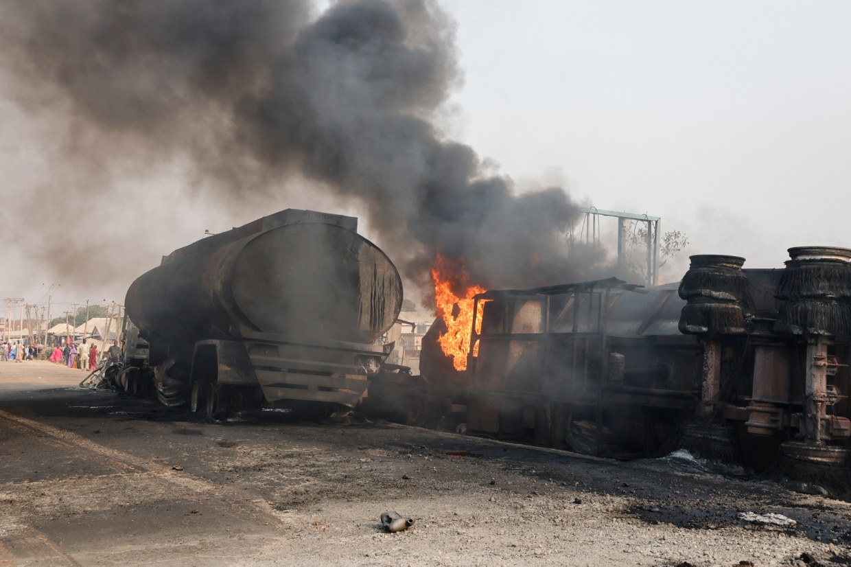 Tanker Overturns, Explodes in Lagos